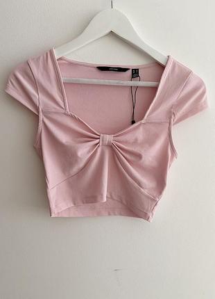 Топ футболка в рубчик бренду vero moda 🌸