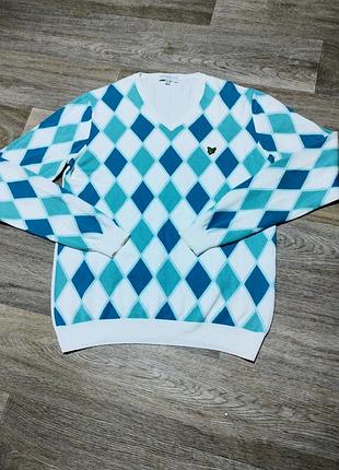 Чоловічий тонкий светр lyle&amp;scott, розмір l.