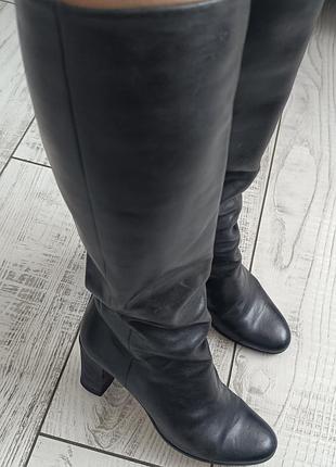 Женские кожаные сапоги до колена maison margiela