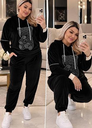 Женский спортивный велюровый костюм plus size,7 разных цветов.