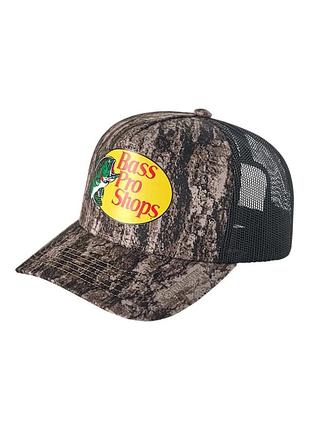 Кепка-тракер printed mesh trucker cap, оригінал камуфляж bass pro shops