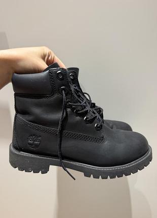 Timberland 6-inch premium чорні шкіряні черевики, 37 розмір