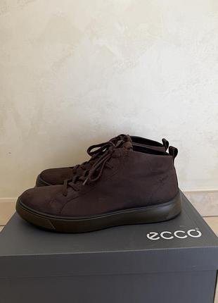 Чоловічі кеди або черевики ecco street tray mid, коричневі, розмір 46