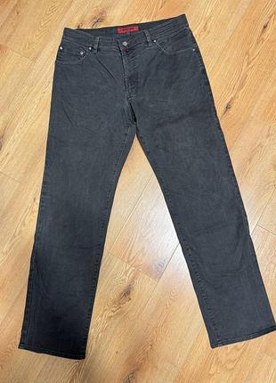 Джинсы мужские черные широкие regular длинные pierre cardin, размер xl