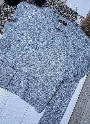 Новий в’язаний джемпер bershka m oversize прямий джемпер з крильцями мʼякий осінній джемпер оверсайз