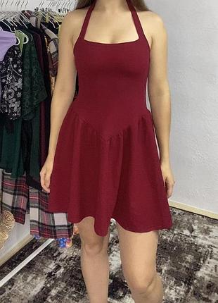 Shein бордовий підлітковий сарафан міні плаття сукня