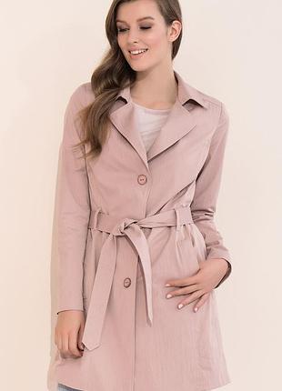 Женский коттоновый плащ розового цвета. модель melia zaps. 2xl