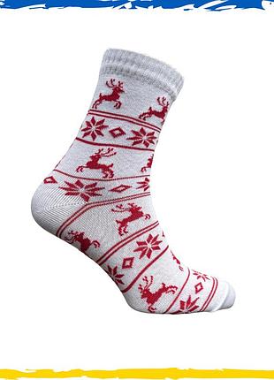 Носки новогодние женские легкие с разными рисунками (олени) 36-40