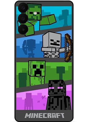 Чехол силиконовый бампер для samsung a27 с картинкой майнкрафт minecraft