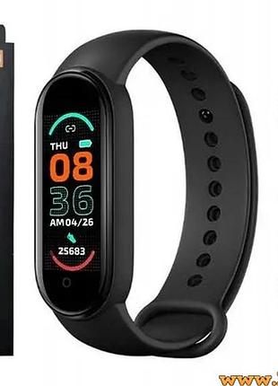 Фитнес браслет m6 smart band 6 умные часы smart band 6 фитнес трекер с измерением давления пульса шагомер