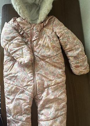 Зимовий комбінезон для дівчинки, рожевий, 80-86 см