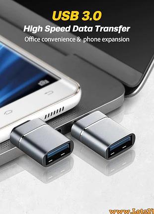 Otg адаптер переходник с usb type c папа на usb 3.0 мама конвертер