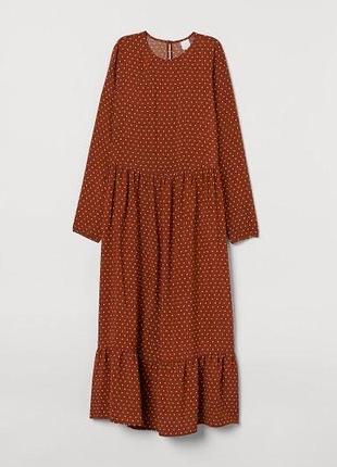 Довга сукня жіноча h&m максі в горошок жовта