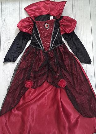 Карнавальное платье вампирки / ведьмы на хелловин от бренда tu 🧛‍♀️🧙‍♀️на 7-8 лет.
