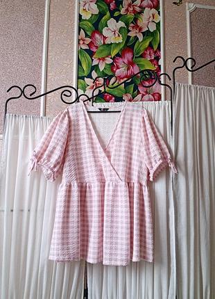 Стильна текстурна блуза в клітинку limited collection.