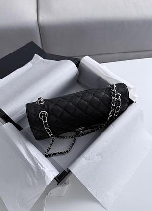Сумка jumbo classic 2.55 black/silver (caviar) 3