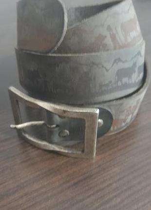 Ремінь чоловічий leather of emmental вінтажний шкіряний