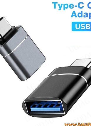 Otg адаптер переходник с usb type c папа на usb 3.0 мама конвертер