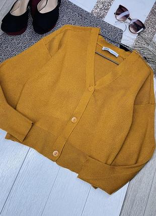 Осінній джемпер zara m в’язаний джемпер на ґудзиках в’язана кофта з об’ємними рукавами зара