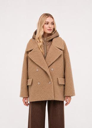 Жіноче демісезонне півпальто oversize зі знімним жилетом alberto bini mkalb201-90/3-4-10