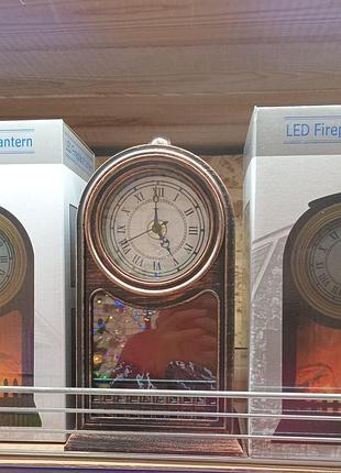 Ночник камин / часы новогодний музыкальный лэд led светодиодный декоративный камин с часами / usb 14,5*26 см