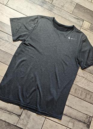 Мужская темно-серая меланжевая спортивная футболка nike dri-fit размер м