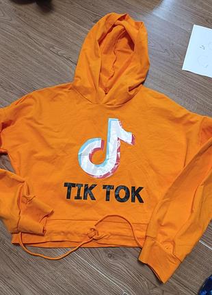Жіноча толстовка tiktok помаранчева з капюшоном