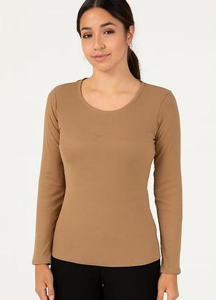 Термокофта в рубчик с чашечками l-xl (46-50) коричневая ouno