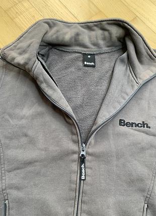 Вінтажна кофта олімпійка bench vintage faded zip sweatshirt | 100% бавовна | сіра / графіт | m/l