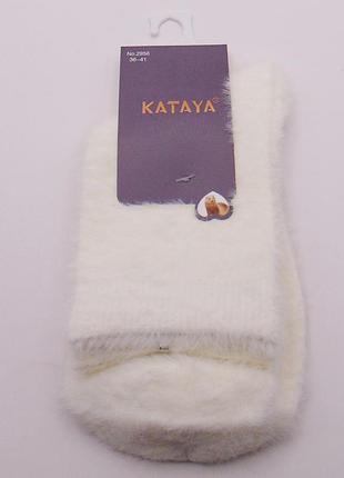 Норковые носки пушистые 36-41 белые кataya 2956