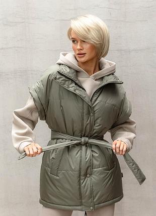 Жилет оливкового кольору xxl-3xl