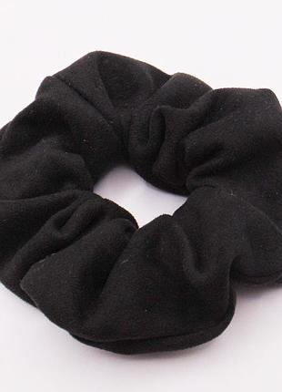 Большая замшевая резинка для волос черная 11,5 см handmade