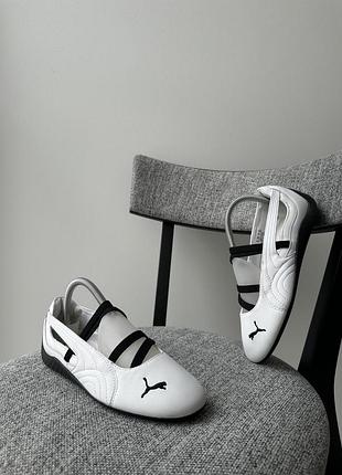 Шкіряні жіночі кросівки кеди взуття puma ballet speedcat