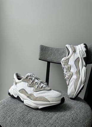 Білі чоловічі кросівки кеди взуття кросівки adidas ozweego