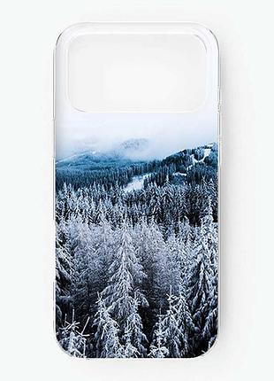 Чохол на iphone 18 pro max зимовий ліс (принт 164)