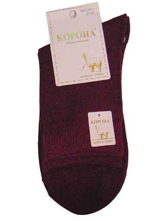 Носки с шерстью ламы корона 2611 37-41 бордовые