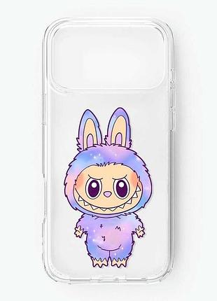 Прозорий чохол на iphone 18 pro max лабубу (принт 414)