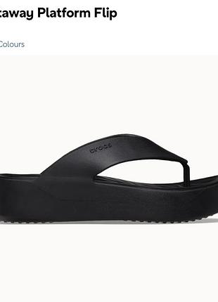 В'єтнамки жіночі crocs getaway platform flip чорні