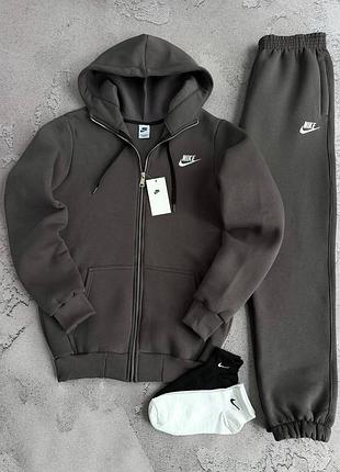 Чоловічий зимовий повсякденний костюм nike fleece premium ❄️