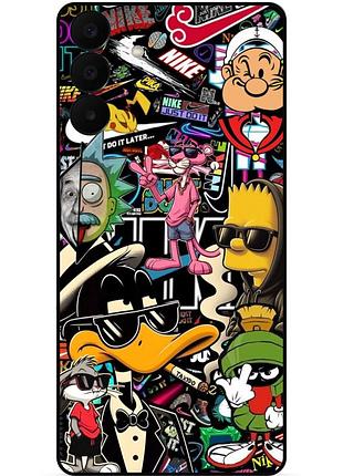 Чехол силиконовый бампер для samsung a27 daffy duck bart simpson