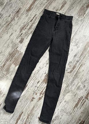 Черные женские джинсы скинни topshop, размер xs