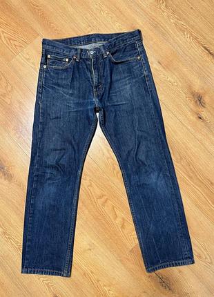 Джинси чоловічі сині прямі укорочені regular levi’s, розмір m - l.