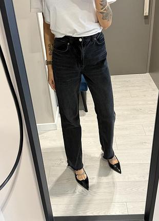 Жіночі джинси zara графітового кольору