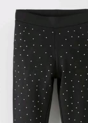 Черные лосины леггинсы со стразами zara 2