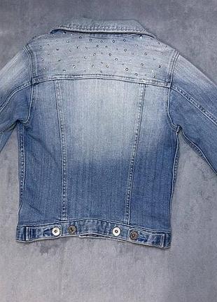 Джинсовка для дівчинки джинсова куртка h&m 134-140 з паєтками 3