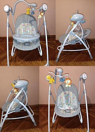 Крісло-гойдалка carrello nanny 3 в 1 crl-0005 grey planet