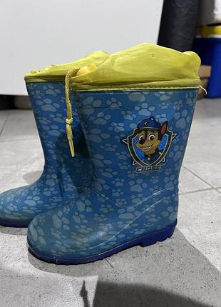 Гумові чоботи дитячі сині з принтом щенячий патруль