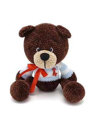 Вязаная игрушка амигуруми мишка плюшевый 30см коричневый (27924)