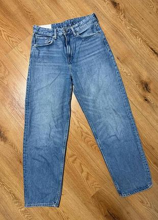 Джинси жіночі сині mom loose прямі h&m casual style, розмір m - l.