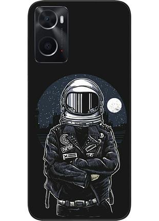 Силиконовый чехол бампер epik для oppo a76 с картинкой космонавт и луна